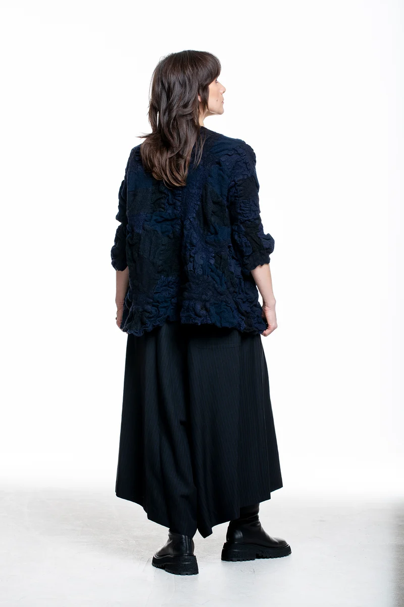 Daniela Gregis Damen Oversized Shirt Mosaik-Effekt dunkelblau