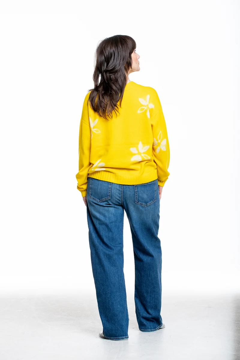Suzusan Damen Kaschmir Cardigan sonnengelb