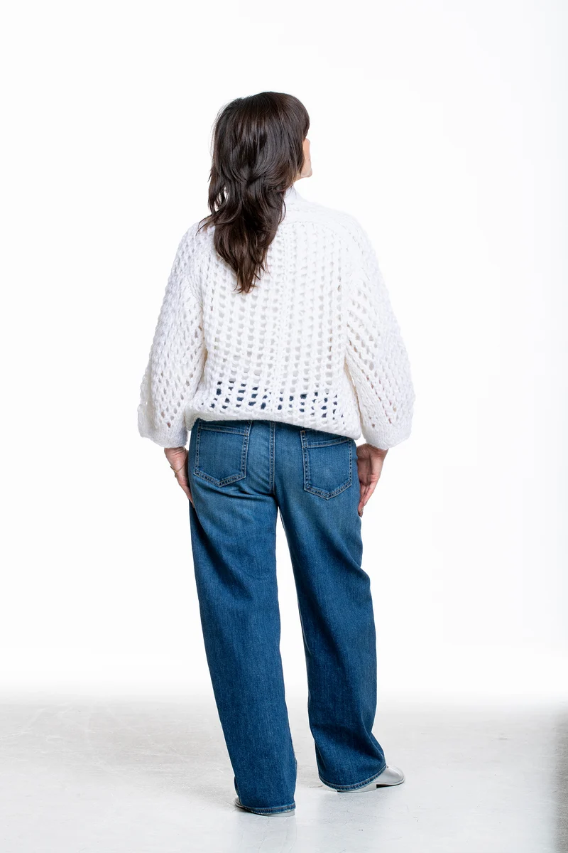 Iris von Arnim Damen Kaschmir Baumwolle Handstrick Cardigan off white