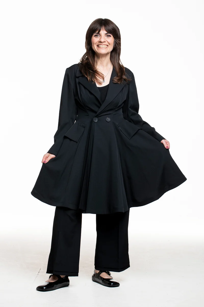 Yohji Yamamoto Damen Ausgestellte Wolljacke schwarz
