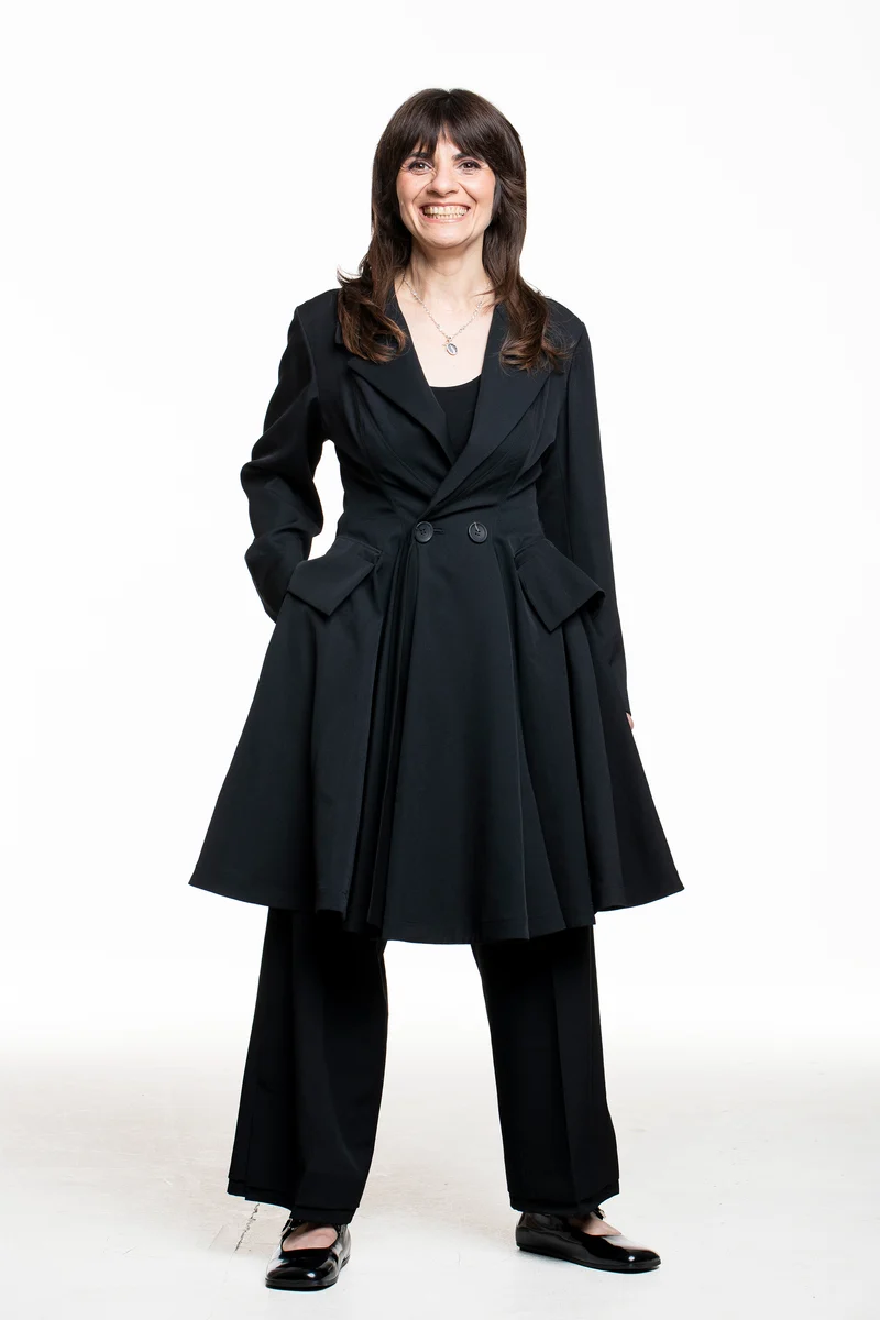 Yohji Yamamoto Damen Ausgestellte Wolljacke schwarz