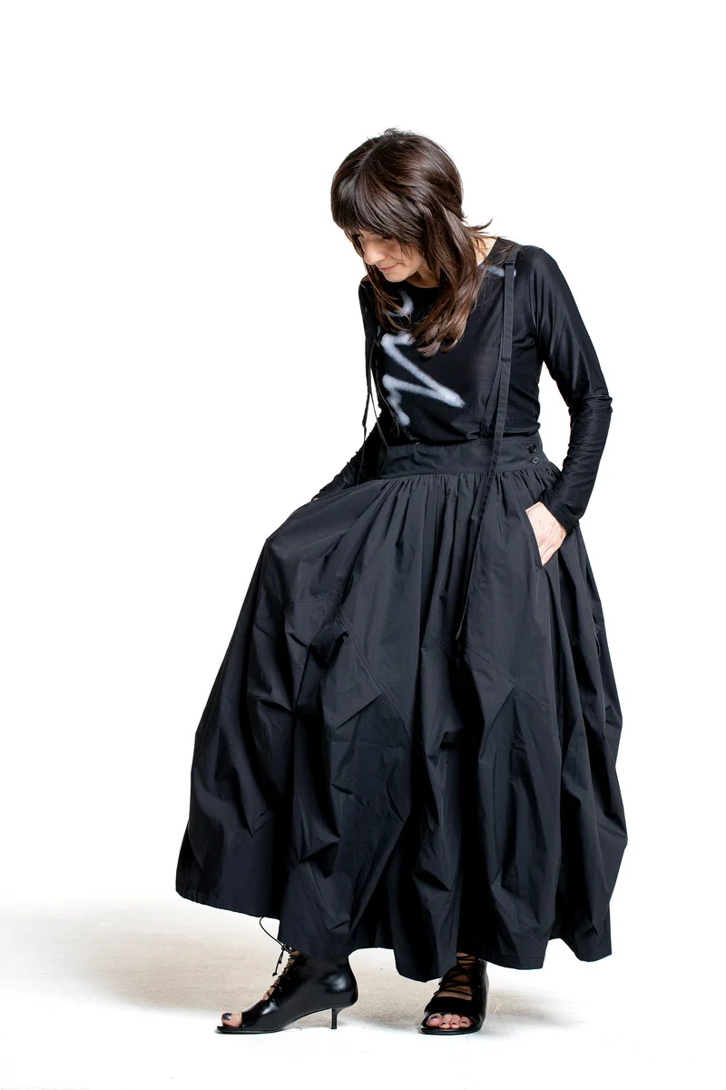 Yohji Yamamoto Damen Avantgarde Trägerrock schwarz