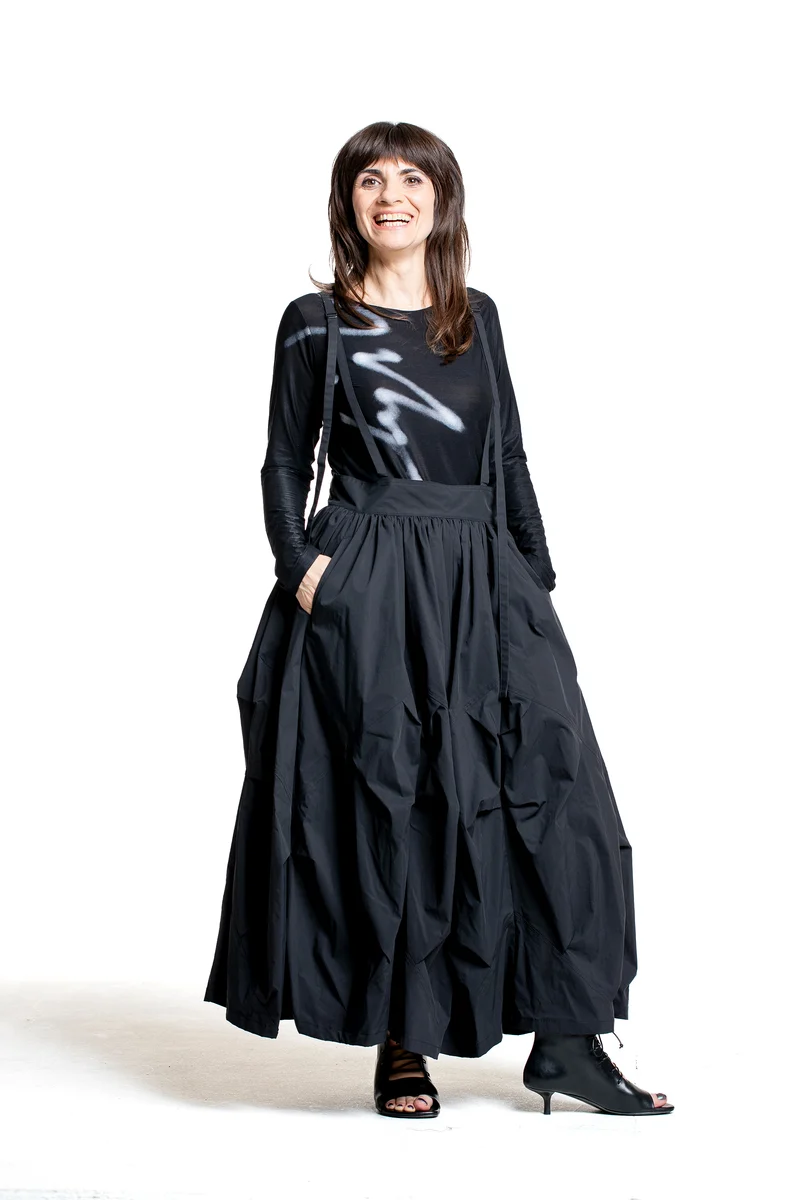 Yohji Yamamoto Damen Langarmshirt mit Signatur Print schwarz