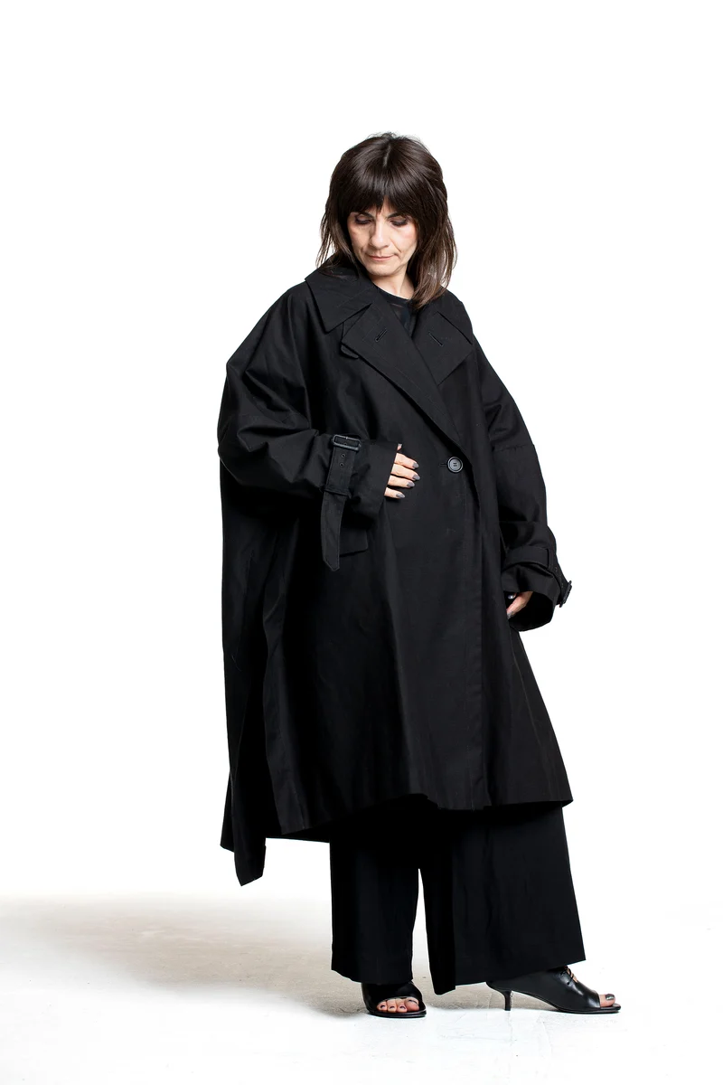 Yohji Yamamoto Damen Oversize Mantel schwarz