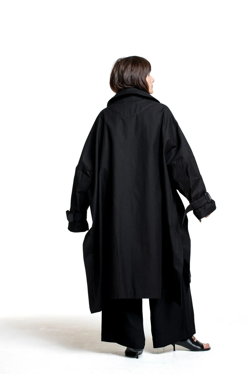 Yohji Yamamoto Damen Oversize Mantel schwarz