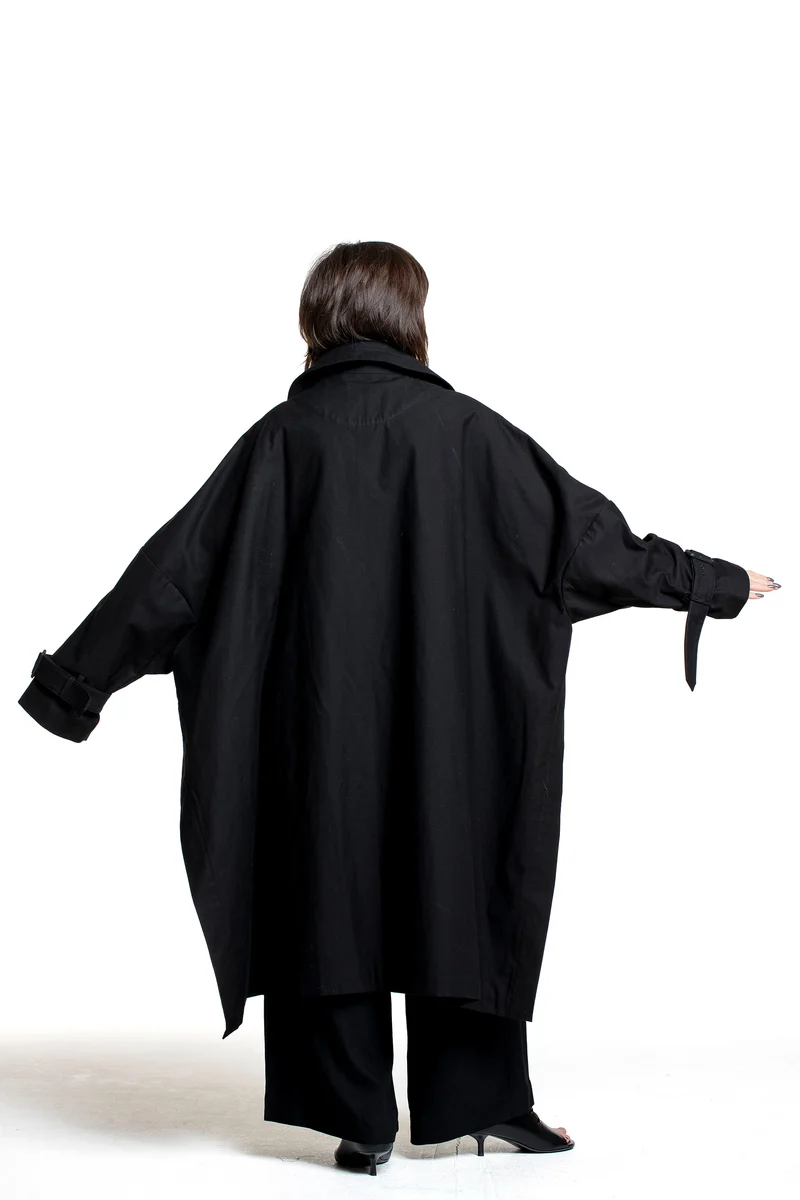 Yohji Yamamoto Damen Oversize Mantel schwarz