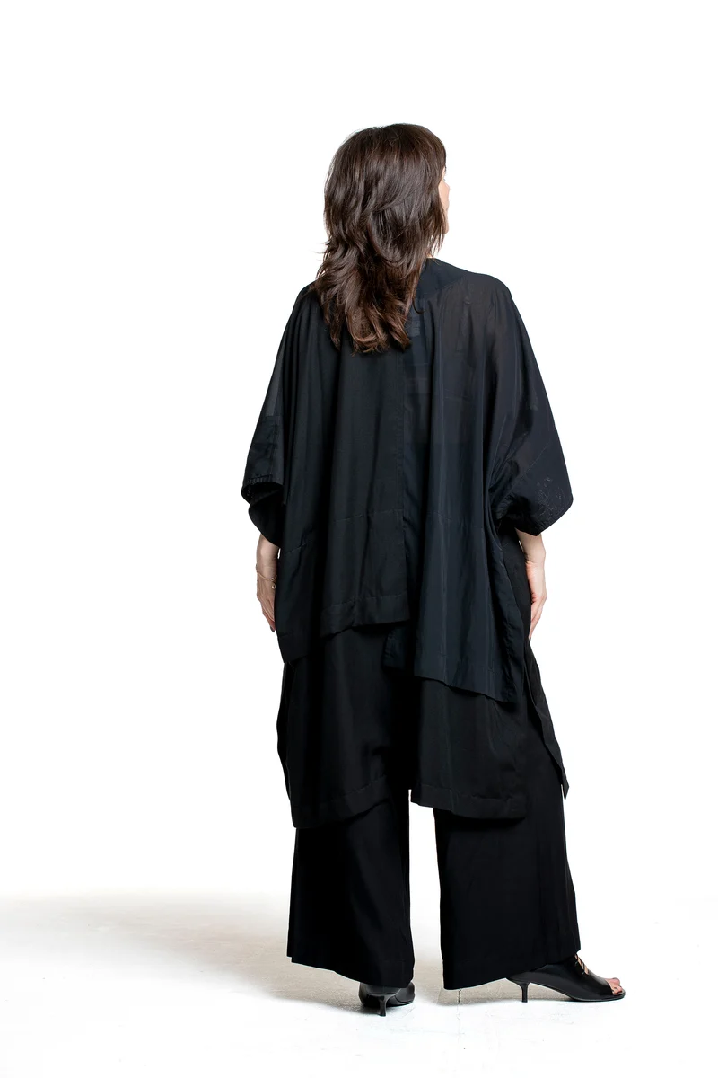Yohji Yamamoto Damen Mantel mit Außentaschen schwarz