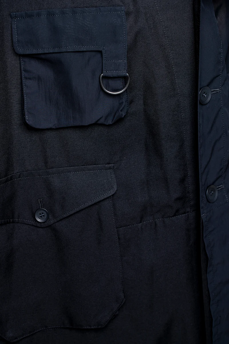 Yohji Yamamoto Damen Mantel mit Außentaschen schwarz