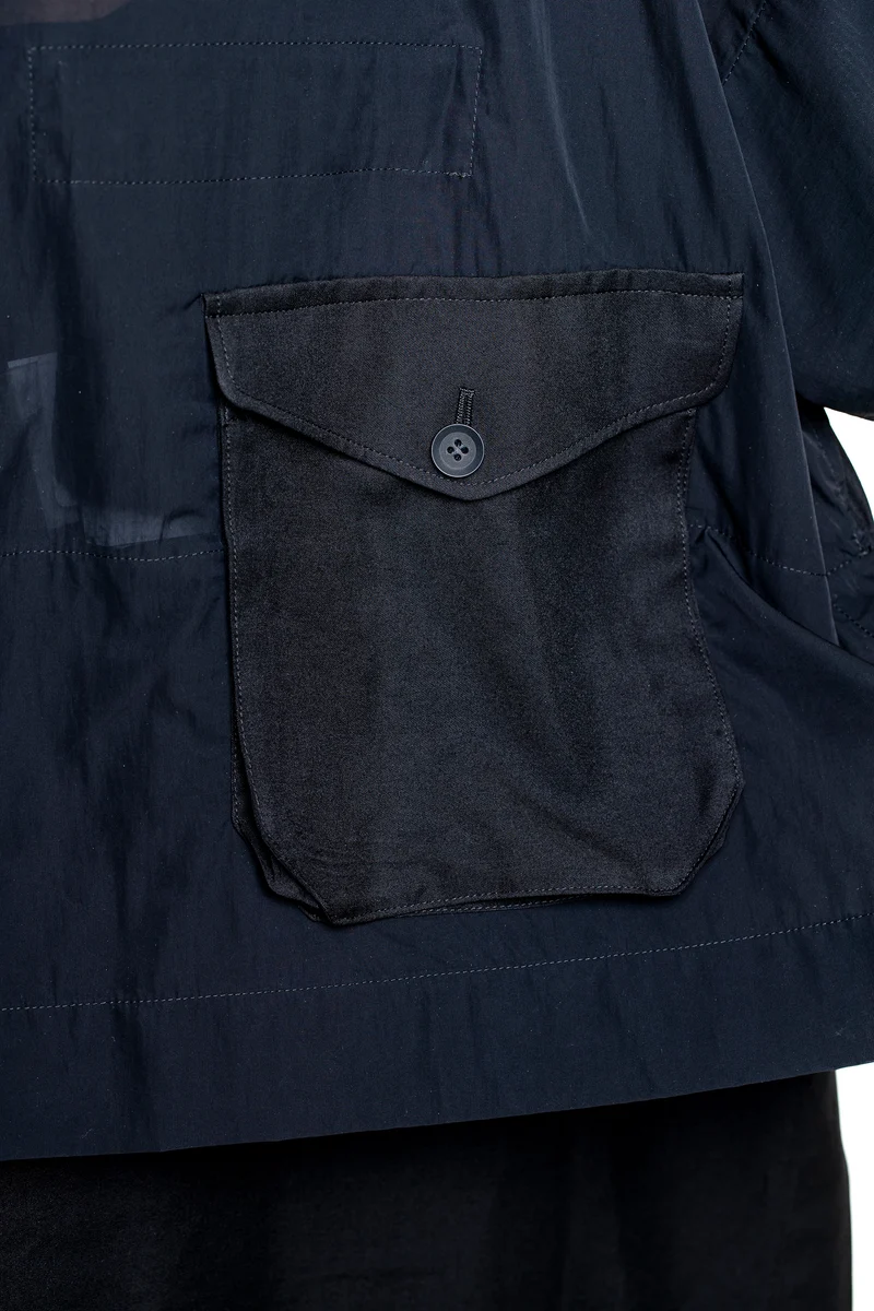 Yohji Yamamoto Damen Mantel mit Außentaschen schwarz