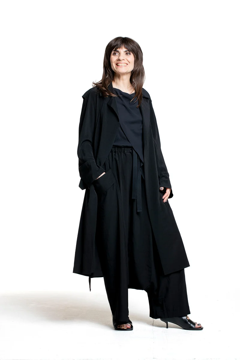 Yohji Yamamoto Damen Wickelmantel mit Gürtel schwarz