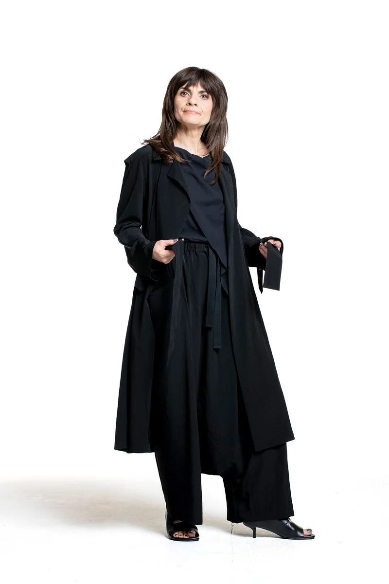 Yohji Yamamoto Damen Wickelmantel mit Gürtel schwarz