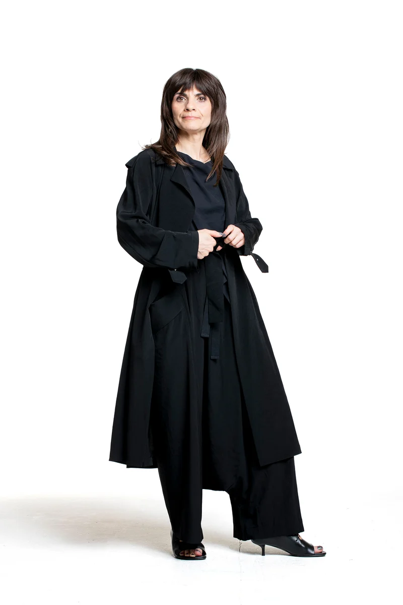 Yohji Yamamoto Damen Wickelmantel mit Gürtel schwarz