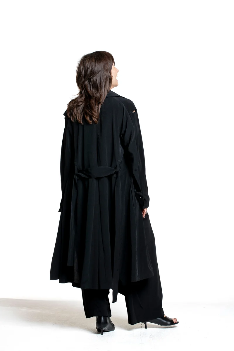 Yohji Yamamoto Damen Wickelmantel mit Gürtel schwarz