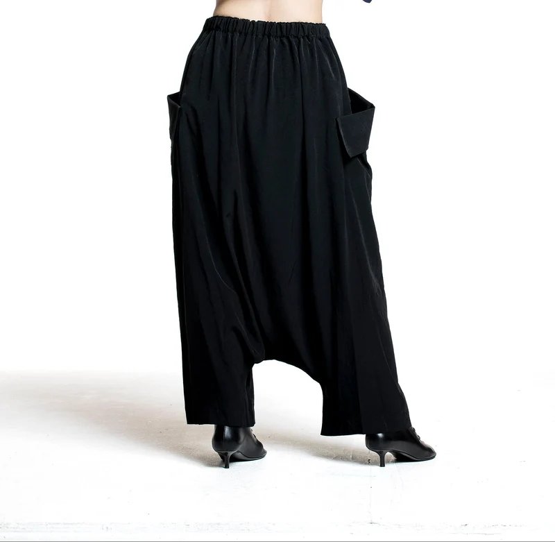 Yohji Yamamoto Damen Sarouelhose schwarz