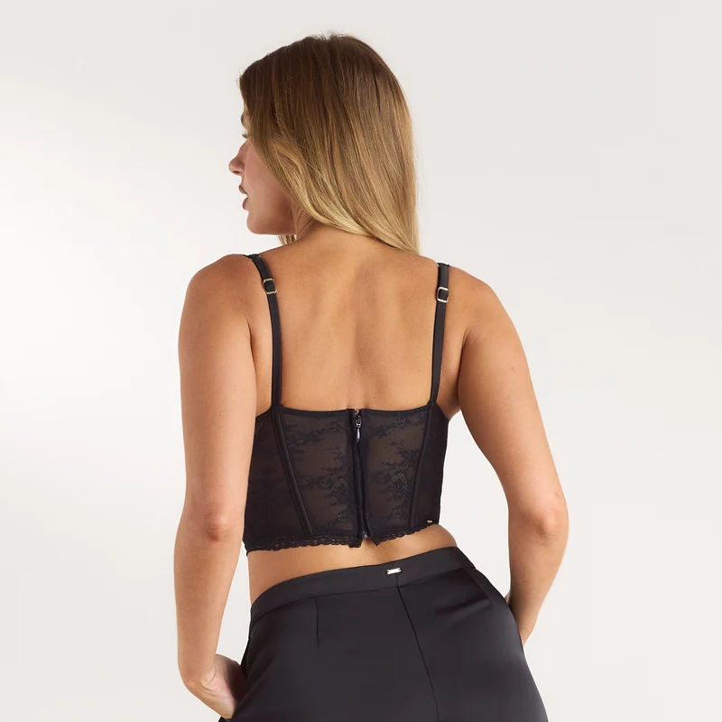 Spitzen-Bralette - Schwarz
