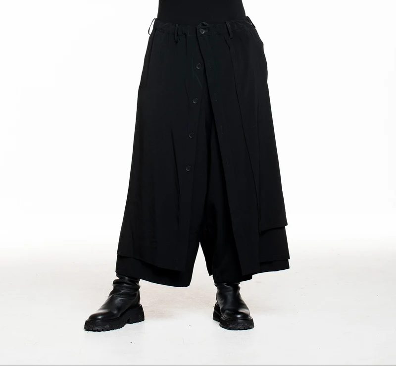 Yohji Yamamoto Damen Wrap-Hose schwarz
