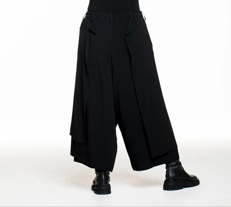 Yohji Yamamoto Damen Wrap-Hose schwarz