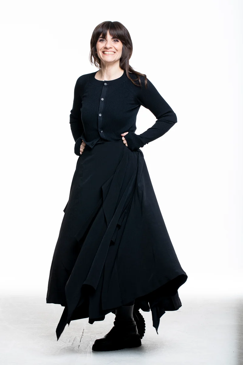Yohji Yamamoto Damen Avantgarde Maxi-Rock schwarz