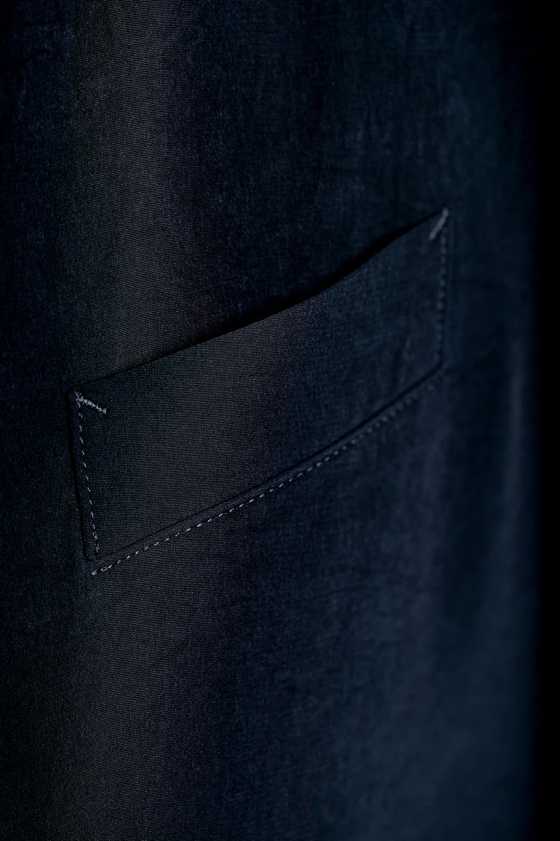 Yohji Yamamoto Damen Maxi Hemd-Kleid schwarz