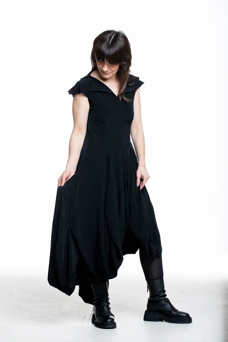 Yohji Yamamoto Damen Ballon Kleid schwarz