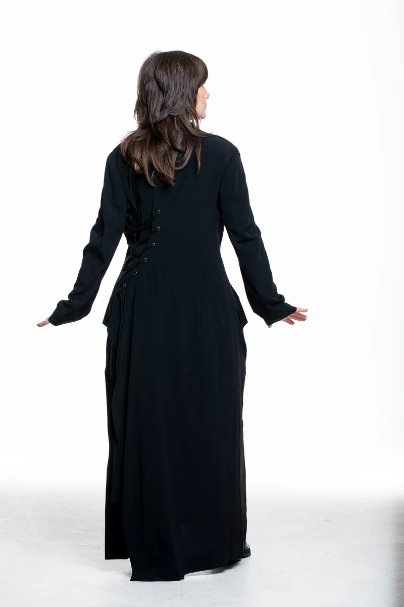 Yohji Yamamoto Damen Langer Mantel schwarz