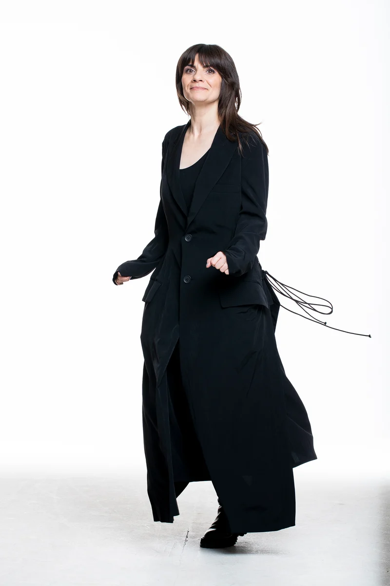 Yohji Yamamoto Damen Langer Mantel schwarz