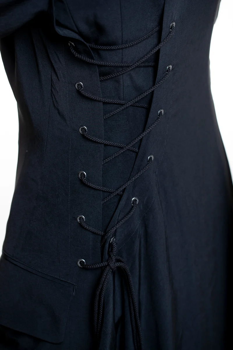 Yohji Yamamoto Damen Langer Mantel schwarz