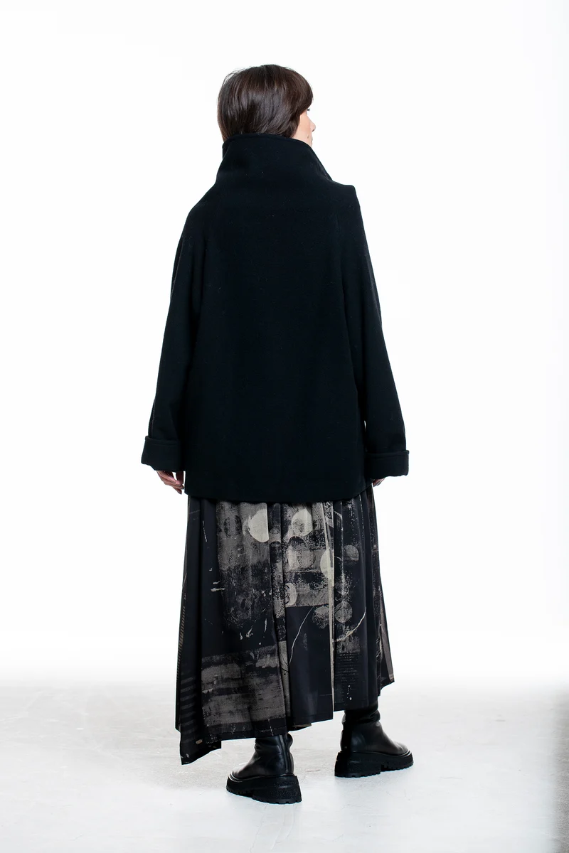 Yohji Yamamoto Damen Jacke Asymmetrischer Kragen schwarz