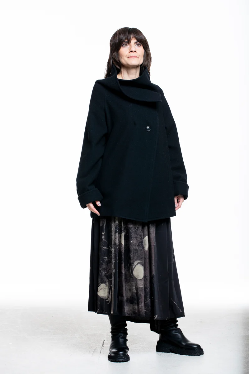 Y's Yohji Yamamoto Damen Maxi Rock Tupfenprint multicolor