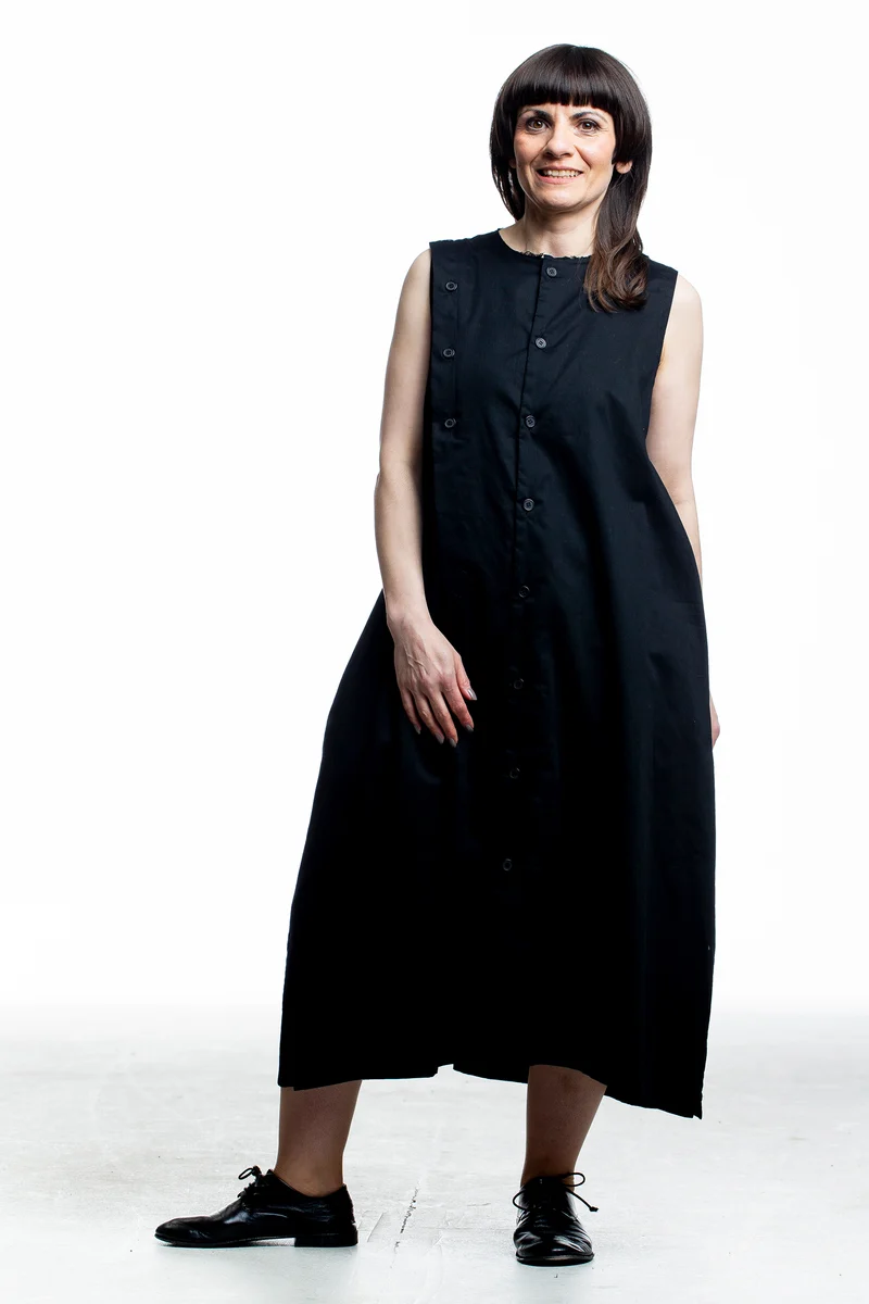 Y's Yohji Yamamoto Damen Baumwollkleid Schwarz