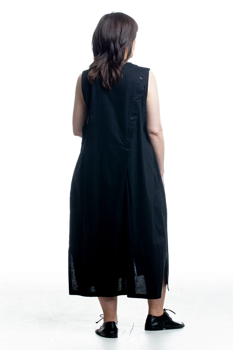 Y's Yohji Yamamoto Damen Baumwollkleid Schwarz