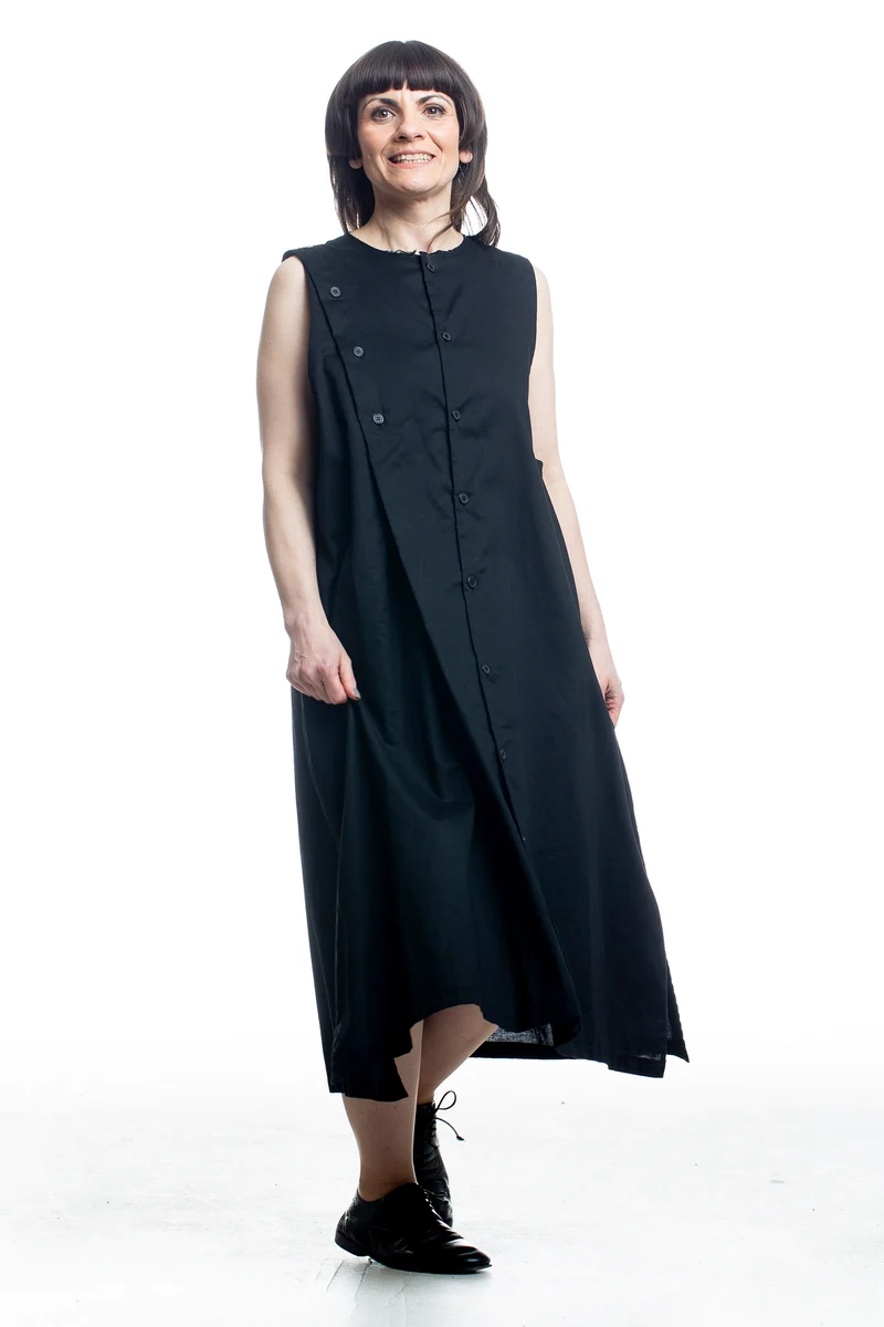Y's Yohji Yamamoto Damen Baumwollkleid Schwarz