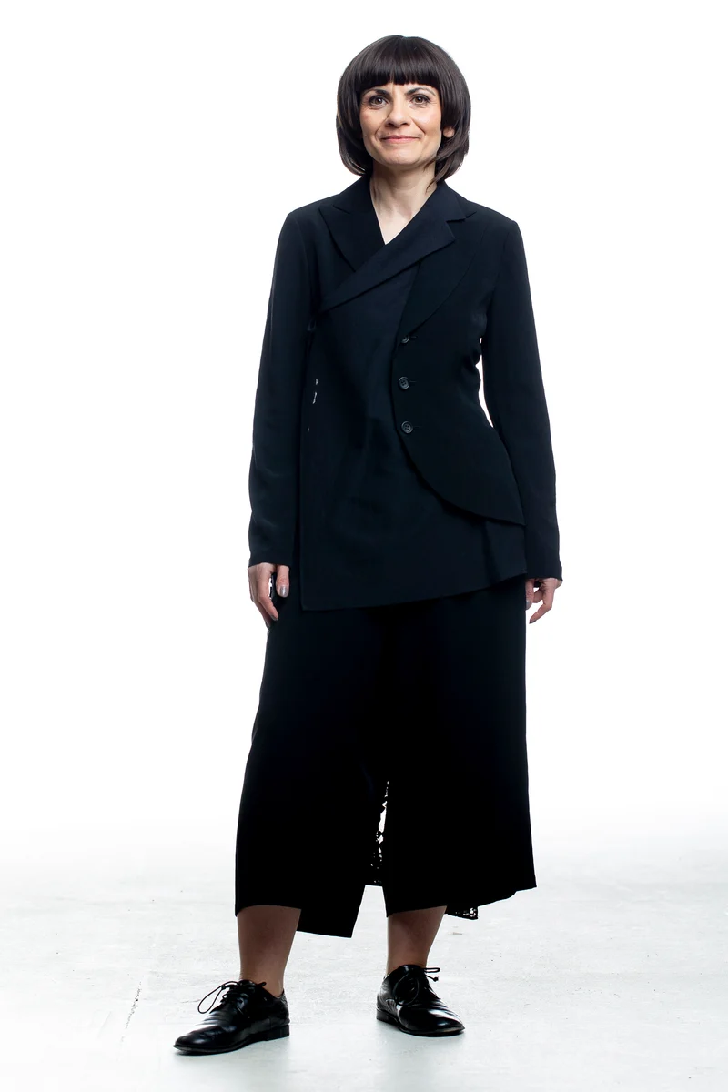 Yohji Yamamoto Damen Blazer mit Wickelfront Schwarz