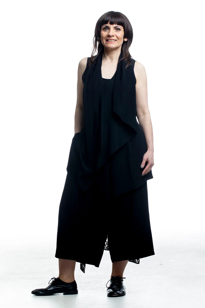 Yohji Yamamoto Damen Weste Schwarz Drapiert