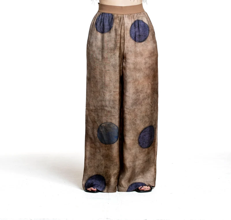 Uma Wang Damen Pansy Pants mit Punkten braun-blau