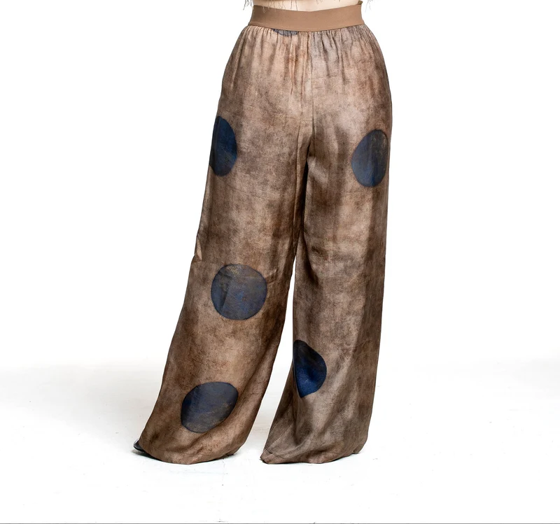 Uma Wang Damen Pansy Pants mit Punkten braun-blau