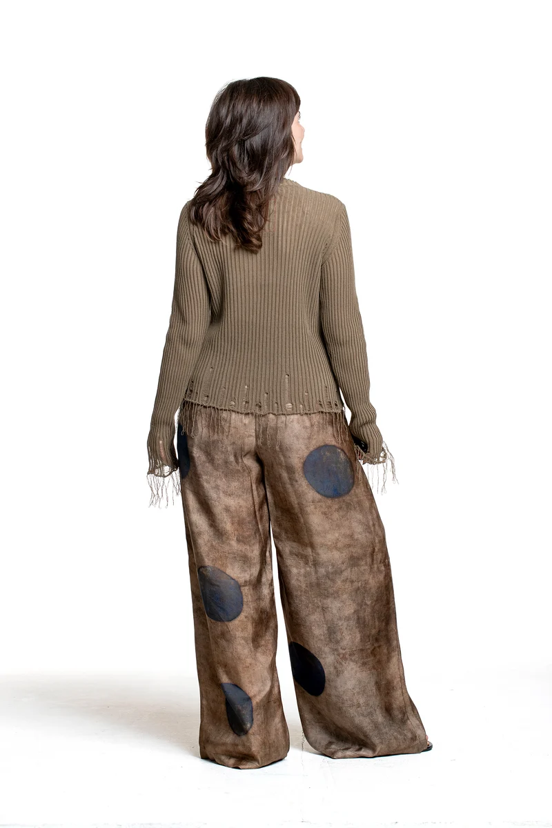 Uma Wang Damen Pansy Pants mit Punkten braun-blau