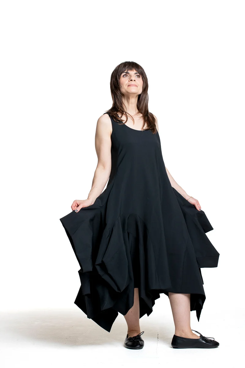 Comme Des Garçons Damen Trägerkleid Asymmetrisch schwarz