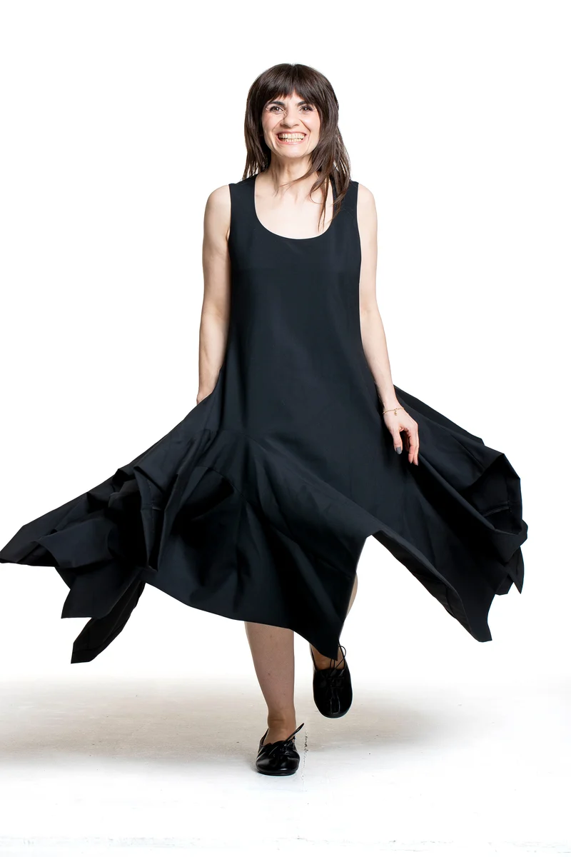 Comme Des Garçons Damen Trägerkleid Asymmetrisch schwarz