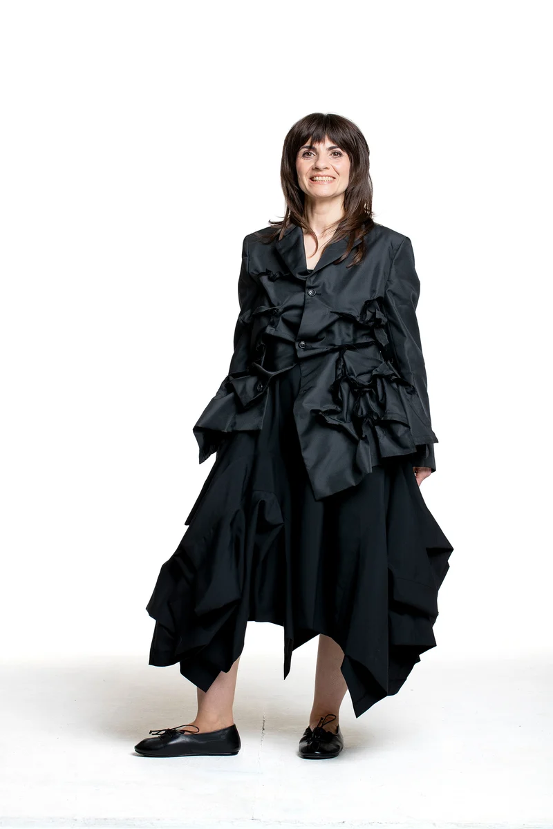 Comme des Garçons Damen Jacke mit Volantstruktur schwarz