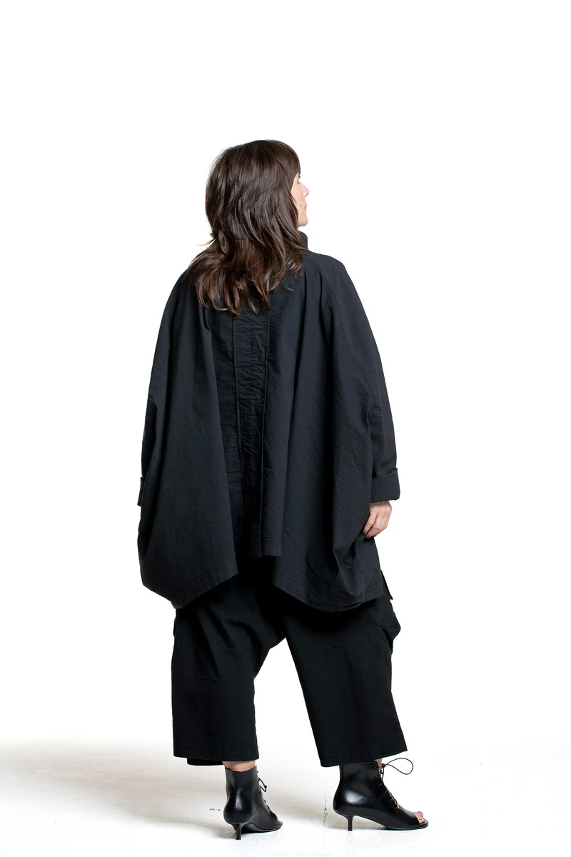 Rundholz Damen Sarouel Hose mit hohem Bund schwarz