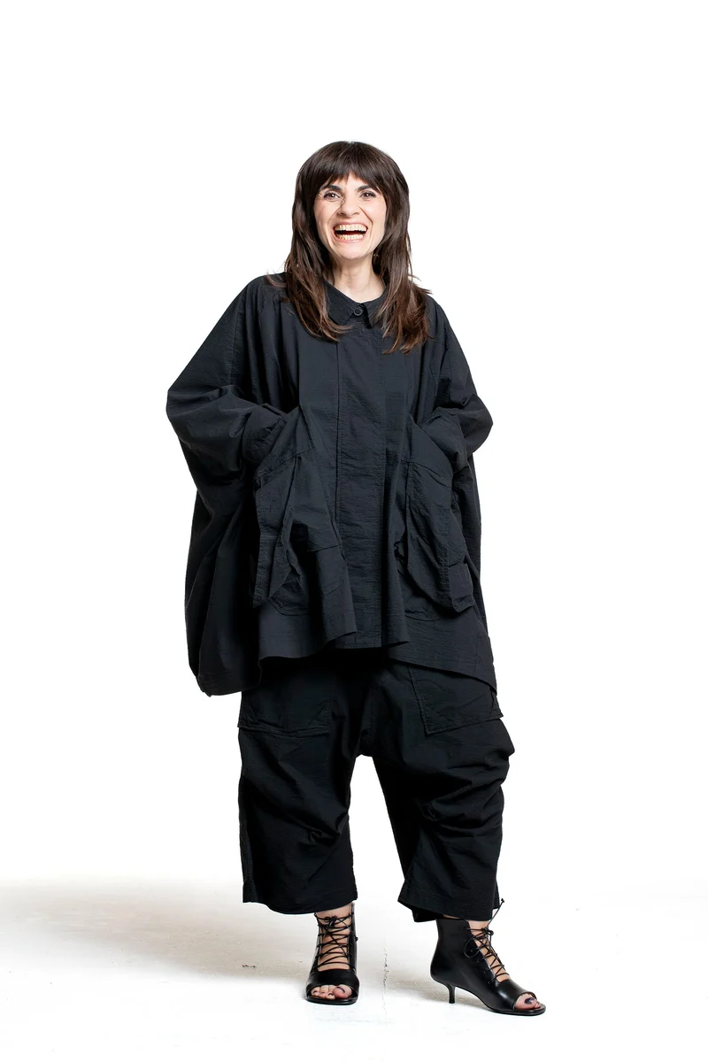Rundholz Damen Oversize Jacke schwarz