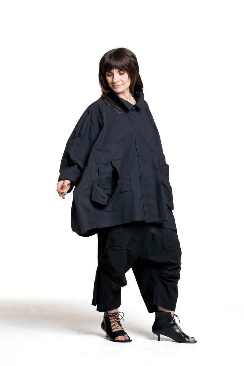 Rundholz Damen Oversize Jacke schwarz