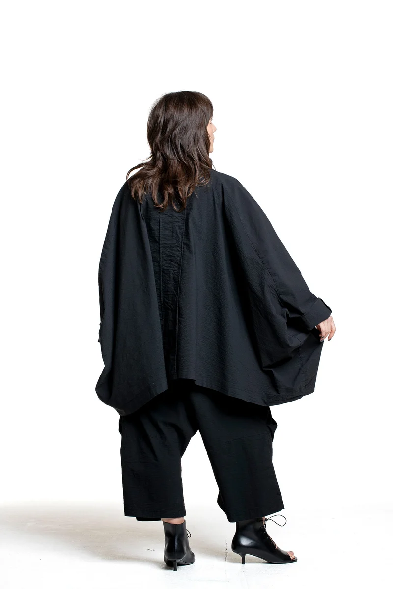 Rundholz Damen Oversize Jacke schwarz