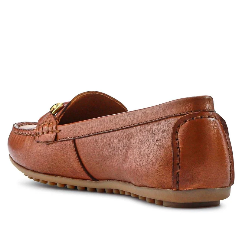 Athikia Leather Slip-On Shoes - ATHIKIA / 327 109 - Tan