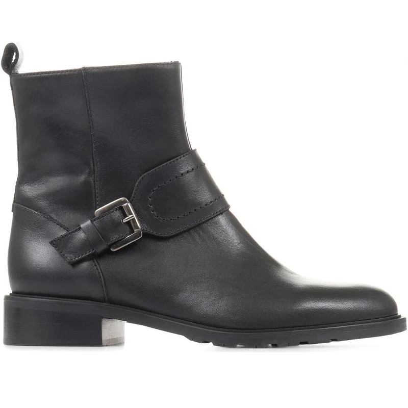 Laurel Leather Buckle Ankle Boots - LAUREL / 322 542 - Black