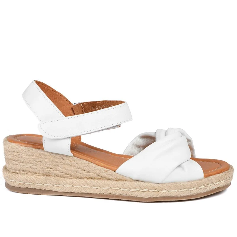 Randine Adjustable Fasten Leather Espadrilles - RANDINE / 328 963