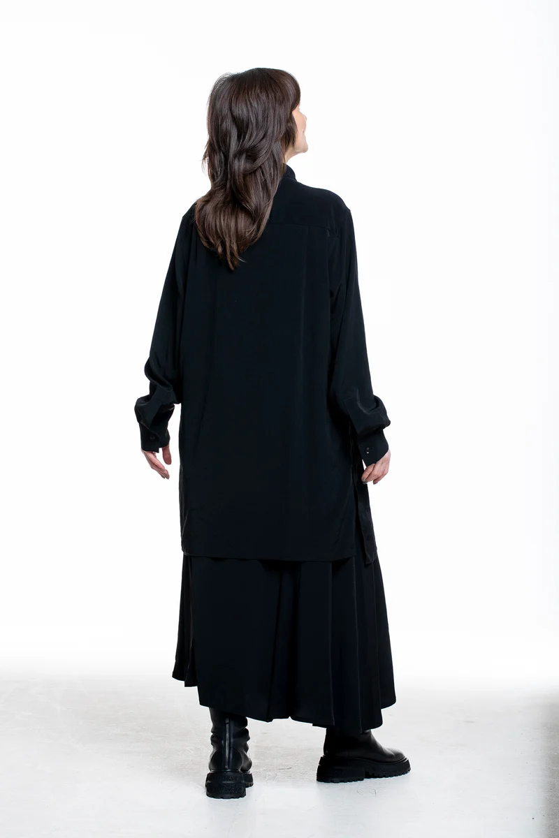 Y's Yohji Yamamoto Damen Longhemd Asymmetrisch schwarz