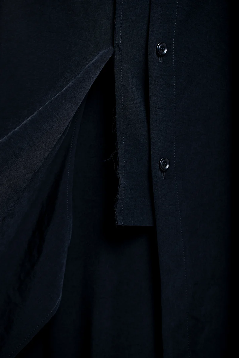 Y's Yohji Yamamoto Damen Longhemd Asymmetrisch schwarz