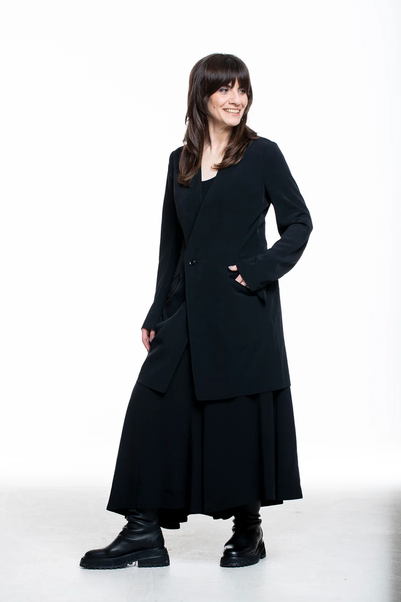 Yohji Yamamoto Damen Avantgarde Long-Blazer schwarz